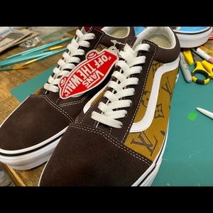 Mocha & Carmel Old Skool Vans custom + Bonus